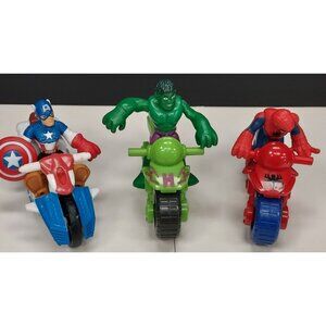 Playskool Marvel Heroes Adventures Set of 3- Captain America, Spiderman & Hulk